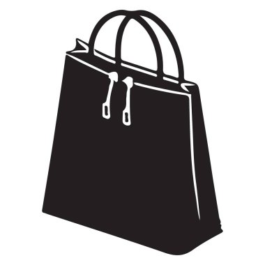 Marka Kampanyaları için İp Tutumlu Alışveriş Torbası Silüet Vektörü