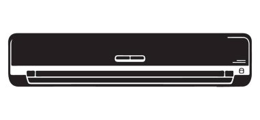 İklim Denetim İçin Klima Siluet Vektörü İllüstrasyonu