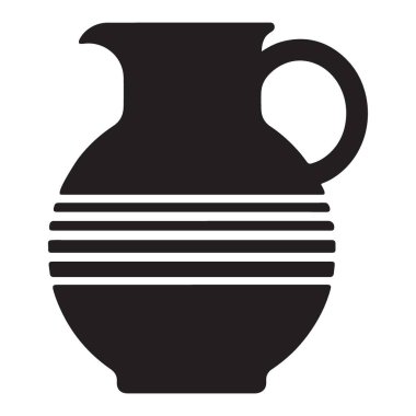 Çizgili Sürahi Siluet Vektör Sanat Stili İçecek Sunucu Simgesi