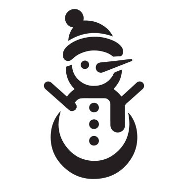 Neşeli Kış Kardan Adam Çizim Simgesi Tatil Dekorasyonu