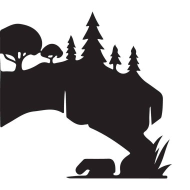 Majestic Mountain Vista Siluet Ağaçlar Görüntü ve Dış Tasarım