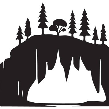 Çeşitli Ağaç Çizgisi ile Ayrıntılı Dağ Silueti Sahne Resimleri