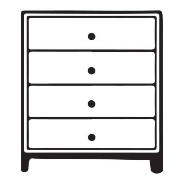 Klasik Dört Çekmece Giyinen Siluet Görüntü Ev Dekorasyonu Tasarımı