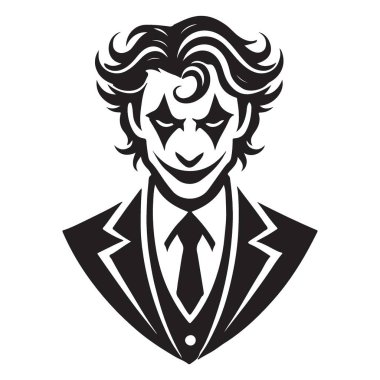 Joker Takım Elbiseli Vektör Görüntü, Kara Şövalye Çizgi Romancı Kötü Tasarım