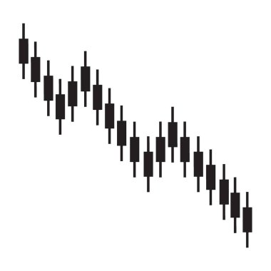 Falling Candlestick Çizelgesi Mali Piyasa Analizi İçin Aşağı Eğilim Silueti