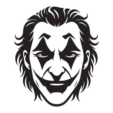 Kara mizahlı Joker Yüzlü Kötü Adam 'ın Silueti
