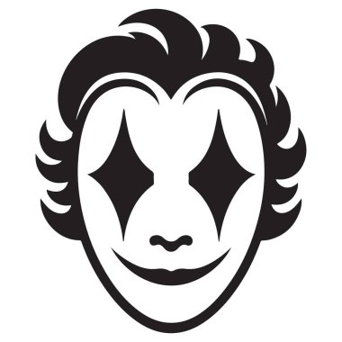 Siluet Ayrıntılı Joker Yüzlü Saç ve Elmas Gözlü Sanat