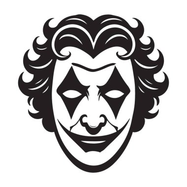 Cadılar Bayramı Temaları İçin Saç ve Makyajlı Siluet Şakacı Surat