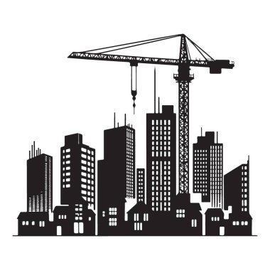 Kentsel Siluet Modern Şehir Evleri Vektör Binası Tasarımı