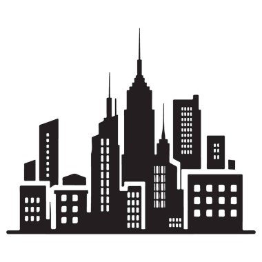 Majestic Cityscape Şehir Silueti Modern İnşaat Tasarımı ile Şehir Skyline