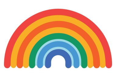 Renkli Gökkuşağı Çizimi Fırtınadan Sonra Umut ve Mutluluğu temsil ediyor