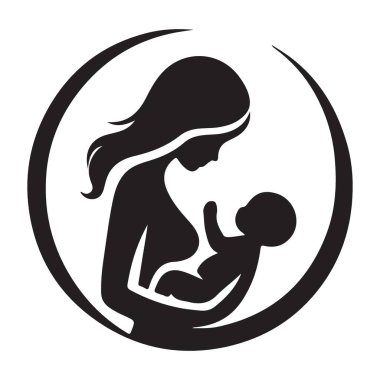 Güzel anne ve bebek silueti Sağlık ve Sağlık için Çizim