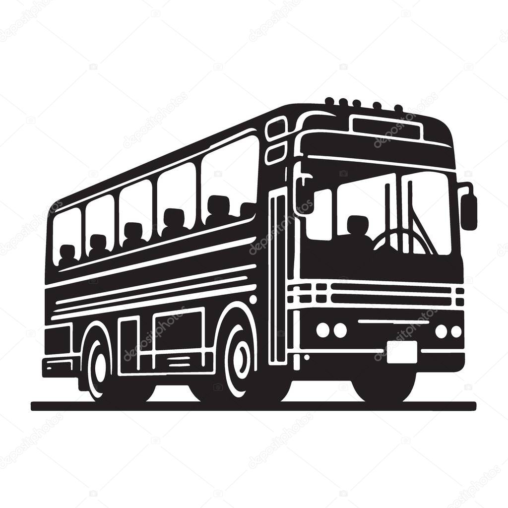 Passenger bus vector illustration for transportation or travel design project