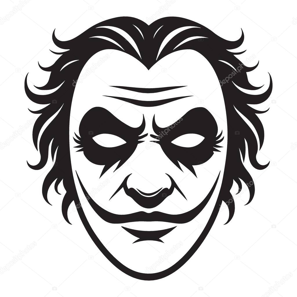 The Joker Silhouette with Lashes Vector Graphic Design Depicts Darkness