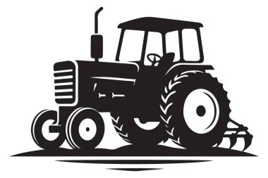 Siluet Çiftliği Traktör İllüstrasyon Tarım Görevleri Tarım Aracı