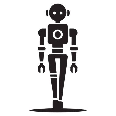 Gelecekçi Android Teknoloji Sanat Tasarımı 'nın Siluet Robot Çizimi