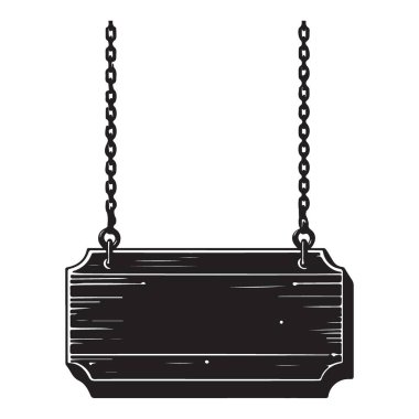 Siluet Tahta Asılı Tabela Resimleri Boş Reklam Plankı