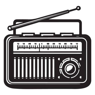 Retro Ses Aşıkları için Klasik Radyo İllüstrasyon Vektör Tasarımı