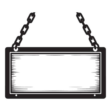 Duyurular için Boş Asma İşareti Silüet Çizim Vektör Şablonu