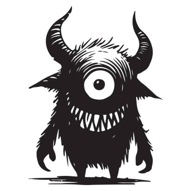 Cadılar Bayramı Tasarım Projeleri için Ürkütücü Tek Gözlü Canavar Görüntü