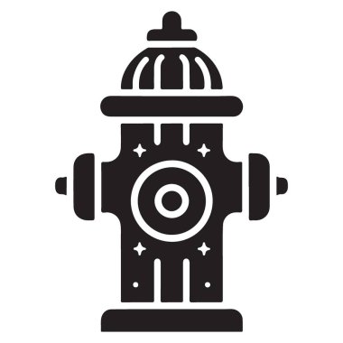 Yangın musluğunun detaylı silueti. Güvenlik Suyu Teçhizatı.