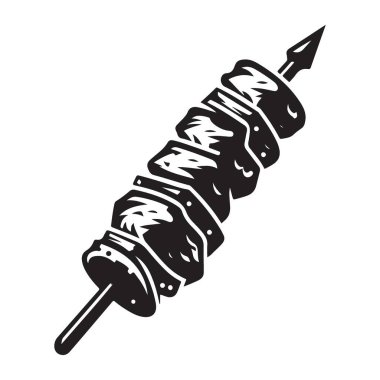 Izgara Et Şiş Silueti Görüntü Yemek Lezzetli Kebap Tasarımı