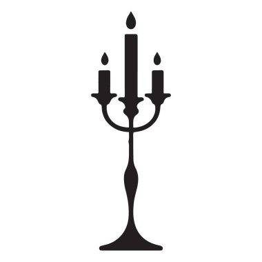 Zarif Candelabra Siluet Vektör İllüzyonu, Işık Dekorasyonu Tasarımı