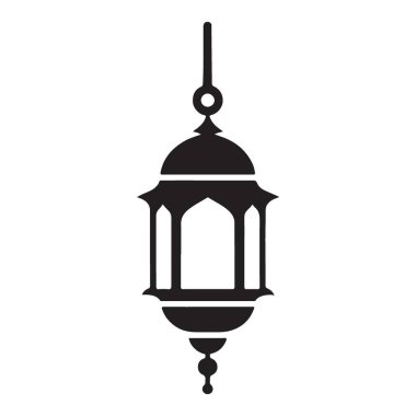 Minimalist Siluet Fener Vektör Tasarımı Dekoratif Asılma Lambası Çizimi