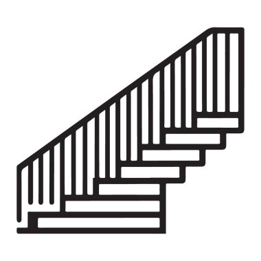 Mimarlık için Tırabzan Tasarımı ile Modern Merdiven Vektörü İllüstrasyonu