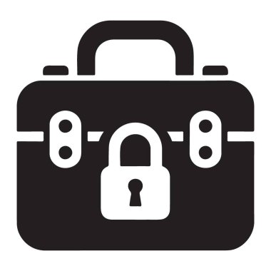 İş için Kilit Sembollü Güvenli Evrak Çantası Vektör İllüstrasyonu