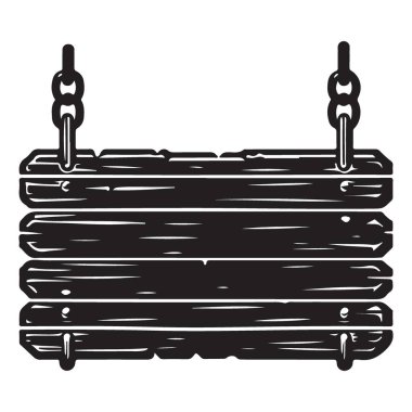 Klasik Tahta Kalas İmza Silueti Asma Vektörü ResmiComment