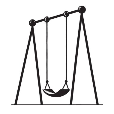 Boş Salıncak Siluet Vektör Resmetme Oyun Alanı Ekipmanı