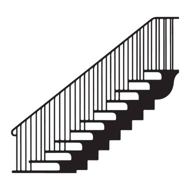 İç mimari için Merdiven Çizimi Vektörü Grafik Tasarımı