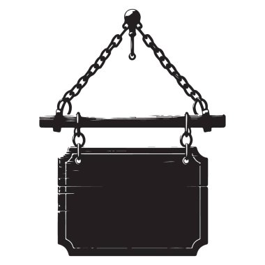 İş Ekranı İçin Klasik Tahta İmza Siluet Vektör Sanatı