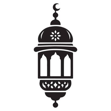 İslam Dekorasyonu için Ramazan Feneri Siluet Vektör Sanatı