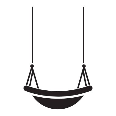 Çocuk Oyun Bahçesi Tasarımı için Sallanan Siluet Vektör Grafiği