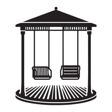 Nostaljik Eğlence Tasarımları için Klasik Swing Set Atlıkarınca İllüstrasyonu