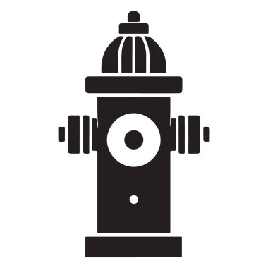 Klasik Yangın İllüstrasyonu Ateş Güvenliği Ekipmanı Siyah Siluet Vektörü