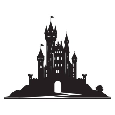 Görkemli Şato Silüeti Fantezi ve Peri Masalı Tasarımı
