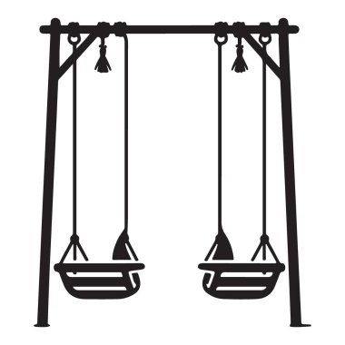 Çifte Sallanan Çocuklar için Oyun Alanı Silueti