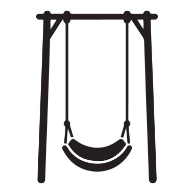 Swing Vektörü İllüstrasyon Silueti Klasik Çocukluk Oyun Alanı Simgesi