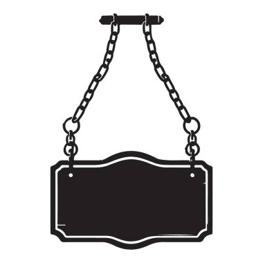 Asılı İşaret Kurulu Siluet Vektör İllüstrasyon Markalaşması Marketleme