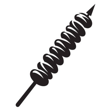 Siluet Kebap Şiş Yemek Çizim Vektörü Lezzetli Izgara Tabak