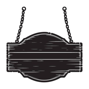 Çiftlik Tasarımları için Rustik Tahta İmza Silueti Vektör İllüstrasyonu