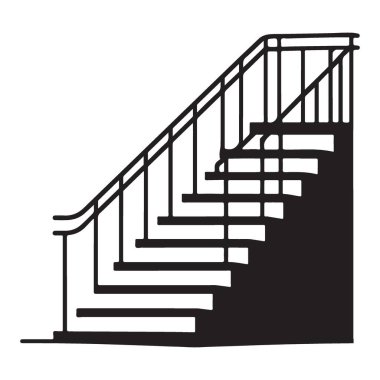 Merdiven Vektörü İllüstrasyonu A Mimari Siluet Tasarımı Elementi
