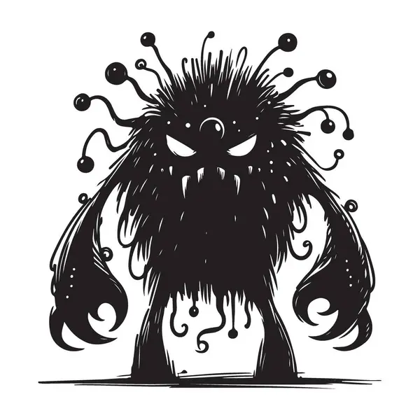 Ürkütücü Canavar Çizimi Korkunç Yaratık Cadılar Bayramı Fantezi Sanatı