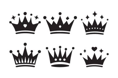 Yaratıcı projeniz için Güzel Crown Vektör Siluetleri Koleksiyonu
