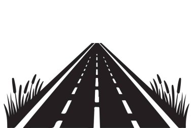 Çizgili çizim silüet vektör resimli düz yol