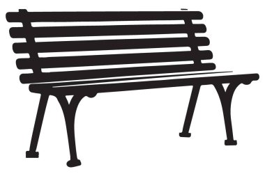 Geleneksel Tahta Park Bench Siluet Vektörü Açık Oturma Biçimi