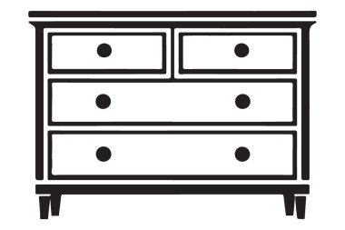 Mobilya Tasarımı için Çekmecelerin Sandığı Vektör Silueti ResmiComment